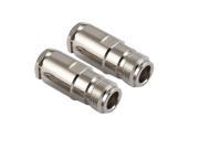 Unique Bargains Silver Tone Screw N Type Female RF Coaxial Adapter 2Pcs for RG8 Cable