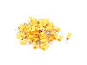 Unique Bargains 50 Pcs 5.5 5S Insulated Wire Connector Ring Crimp Terminal Yellow 12 10AWG