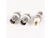 3 x BNC Female Jack Solder Cup Terminal RF Coax Connector Adapter Silver Tone