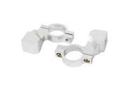 Unique Bargains 2 Pcs Universal 8mm Motorcycle Handlebar Mirror Mount Holder Silver Tone