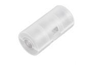 Unique Bargains White Clear Plastic Shell 1 x AA to C Size Battery Case Box Adapter Converter