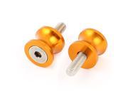 Unique Bargains Pair Motorcycle Gold Tone Round Head License Plate Frame Bolts Screw 8mm
