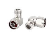 Unique Bargains 2 Pieces N Male to N Female Right Angle RF Coaxial Connector Adapter Coupler