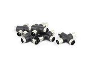 Unique Bargains 6Pcs DVB TV PAL 2 Male to 2 Female Antenna RF Adapter Connector