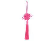 Unique Bargains Fuchsia Tassel Detail Chinese Knot Handcraft Hanging Decor for Car Vehicle