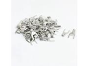 Unique Bargains 50 Pcs Non Insulated Fork Type Cable Terminals for 1 4 Bolt AWG 14 12 Wire