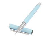 Unique Bargains Light Blue Shell 0.55mm Hooded Nib Chinese Characters Pattern Fountain Pen