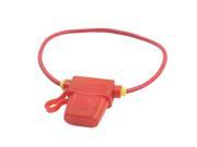 Unique Bargains Car Rubber Blade Fuse Holder Container 16AWG Wire Leads Red