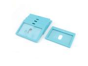6pcs Baby Blue Clear Plastic Horizontal Office Card Badge Holder 9x 5.4cm