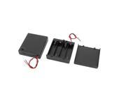 2pcs Slip Cover Black Plastic Holder Case Cell Box for 4 x 1.5V AA Batteries