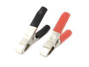 Pair Red Black Insulated Rubber Boot Car Battery Alligator Clip Test Clamp