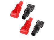 Unique Bargains 4Pcs Soft Plastic Battery Terminal Insulation Cover Boot Sleeve Red Black