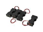 4pcs Plastic Double Sides 2 Wired 2 x 1.5V AA Battery Case Storage Boxes Holder