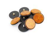 10 Pieces Bike Motorbike Plastic Black Rim Round Reflective Orange