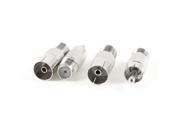 Unique Bargains 4pcs F Type Female to RCA Male TV PAL Female RF Coupler Coax Adapter Connector