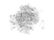100 Pcs Metal Clothing Trimming Fastening Safety Pins 25mm x 5mm Silver Tone