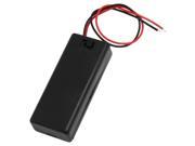 Unique Bargains Black 2 x 1.5V AAA 3A Battery Case Holder ON OFF Switch w 5.9 Wire Leads