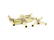 Unique Bargains 5 Pcs Gold Tone Air Gas Fuel T Type 3 Way Fittings Tube Hose Barb Connector 6mm