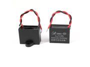 Unique Bargains CBB61 AC450V 3uF 50 60Hz 5% Double Wired Lead Fan Motor Run Capacitor 2pcs