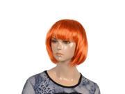 Unique Bargains Lady Woman Orange Fancy Dress Cosply bob Style Short Hair Wig