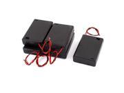 Unique Bargains 5 Pcs 3 x 1.5V AA Battery Box Case Holder with Cover Switch 6 Lead Black