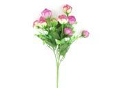 Fuchsia Beige Artificial Fabric Rose Flower Home Decor Wedding Bouquet