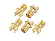 Unique Bargains 5 x SMA Female Coaxial Coax PCB Mount Solder Connector Adapter Replacements