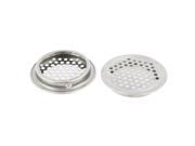 Unique Bargains 2Pcs 52mm Bottom Dia Round Stainless Steel Perforated Mesh Air Vents Louvers