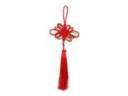 Unique Bargains Home Bedroom Hanging Plastic Jade Decor Ornament Chinese Knot Red 28cm