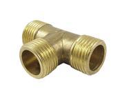 Unique Bargains Fuel Water Pipe 1 2 PT Male Thread Brass T Type Equal Tee Coupler Connector