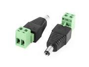 Unique Bargains 2 x CCTV Camera DC Male Jack Plug 5.5mmx2.1mm Power Connector Adapter