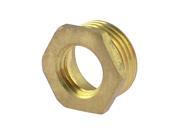 Unique Bargains 1 2 PT Male to 1 4 PT Female Hex Busing Pipe Fitting Connector Gold Tone