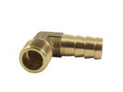 Unique Bargains 1 4 Male Thread Brass 90 Degree Elbow Barb Fitting Adapter for 25 64 Air Hose