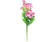 Unique Bargains Office Bouquet Decor Artificial Simulation Green Flower Plant Pink