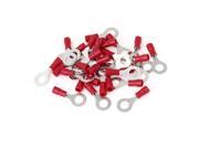 Unique Bargains RV1.25 6 Red PVC Sleeve Pre Insulation Insulated Terminals x 30