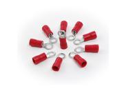 10 Pcs RV1.25 4S Insulated Ring Terminals Connectors Red