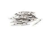 20 Pcs Electric Test Crocodile Alligator Clips Clamps Silver Tone