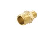 Unique Bargains Brass Pneumatic Pipe 1 4PT to 1 8PT Male Thread Hex Nipple Gold Tone