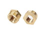Unique Bargains 1 2 PT Male to 1 4 PT Female Hex Bushing Brass Fitting Connector Adapter 2 Pcs
