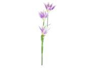 Unique Bargains Wedding Artificial Bow Detail Fabric Purple White Flower Bouquet 54cm High