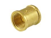 Unique Bargains Gold Tone Brass Pipe Fitting G 1 2 Female Thread Straight Coupling Connector