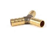 Brass Tone Air Gas Fuel Y Hose Fittings Barb Connector Adapter