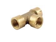Unique Bargains 1 4 PT to 1 4 PT Female Tee 3 Way Water Pipe Tube Adapter Connectors