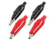 4x Plastic Covered Test Lead Battery Alligator Clips Clamps 43mm