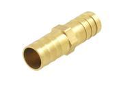 Unique Bargains Air Pneumatic Hose 12mm x 12mm Barb Coupler Adapter Brass Fitting Gold Tone