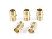 Male to Male Thread 1 4 PT to 1 4 PT Brass Hex Nipple Quick Fittings 5 Pcs