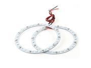 Unique Bargains 2 Pcs Red 33 SMD LED Auto Car Light Lamp Rear Angel Eyes Ring 3.9 Dia