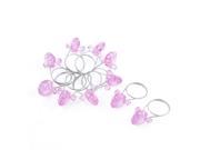 10 x Clear Pink Plastic Window Curtain Hanging Ring Clips Rod Mounting Clamps