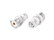 Unique Bargains Silver Tone SMA Male to UHF Female Plug Coaxial Adapter Connector 2 Pcs
