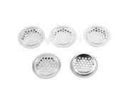 Unique Bargains 5 x Hardware Tool Round Shape Air Vent Ventilation Louver Silver Tone